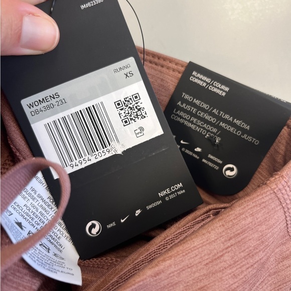 Nike Running Fast Mid Rise Dri-Fit Tights in Mauve XS - Picture 7 of 12